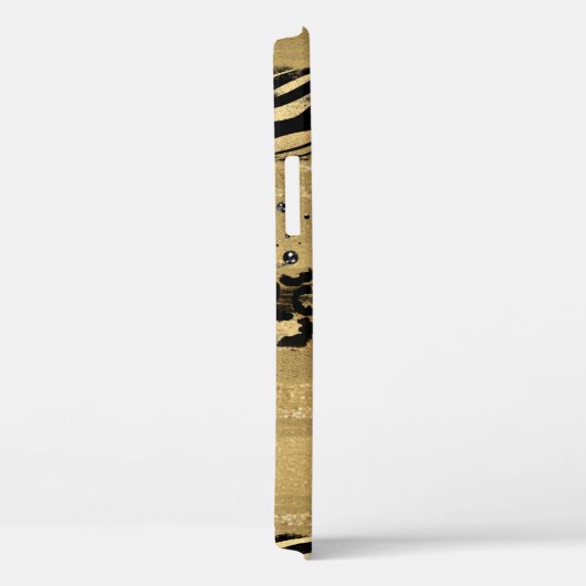 Moderne Gouden Glitter Script Monogram Hoes (Achterkant / Rechts)