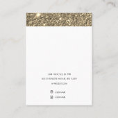 Moderne Gouden Glitter Sparkles Verdienende Houder Visitekaartje (Achterkant)