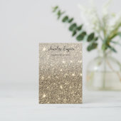 Moderne Gouden Glitter Sparkles Verdienende Houder Visitekaartje (Staand voorkant)