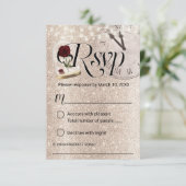 Moderne Gouden Glitter Sprookjesachtige Bruiloft R RSVP Kaartje (Staand voorkant)