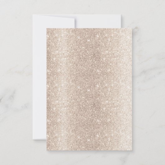 Moderne Gouden Glitter Sprookjesachtige Bruiloft R RSVP Kaartje (Achterkant)