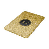Moderne gouden glitter textuur met monogram badmat (Gekanteld)