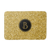 Moderne gouden glitter textuur met monogram badmat (Voorkant)