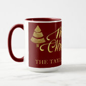 Moderne gouden glitter Vrolijke kerstvakantie Mok (Links)