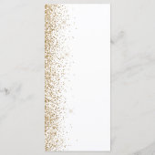 Moderne Gouden Glitter Witte Bruiloft Menu (Achterkant)