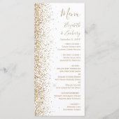 Moderne Gouden Glitter Witte Bruiloft Menu (Voorkant)