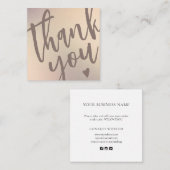 Moderne gouden glitter zaken dank u invoegen notitiekaartje (Voorkant / Achterkant)