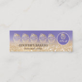 Moderne gouden glittercupcake zelfgemaakte bakkeri mini visitekaartje (Voorkant)