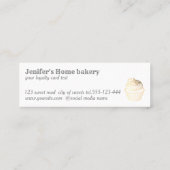 Moderne gouden glittercupcake zelfgemaakte bakkeri mini visitekaartje (Achterkant)