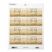 Moderne gouden glitterige zeep met glans etiket (Full Sheet)