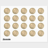 Moderne gouden glitterige zeep met glans ronde sticker (Vel)