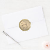 Moderne gouden glitterige zeep met glans ronde sticker (Envelop)
