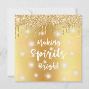 Moderne Gouden Glitters MAKEN SPIRIT BRIGHT Foto Feestdagenkaart