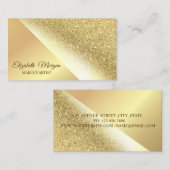 Moderne Gouden Glitters, Visagist Visitekaartje (Voorkant / Achterkant)