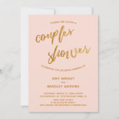 Moderne Gouden Golven Handschrift Blush Couples Do Kaart (Voorkant)