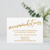 Moderne gouden golven op witte trouwaccommodaties informatiekaartje (Staand voorkant)