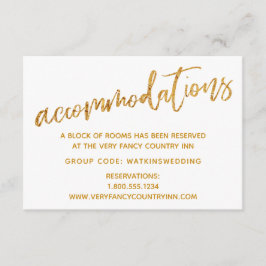 Moderne gouden golven op witte trouwaccommodaties informatiekaartje