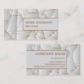 Moderne gouden golvende lijnen visitekaartje (Voorkant / Achterkant)