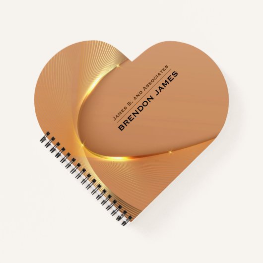 Moderne gouden golvende ontwerp notitieboek (Voorkant)