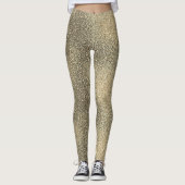 Moderne Gouden Gradiënt Glitterende Glanzende Glam Leggings (Voorkant)