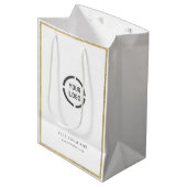 Moderne gouden grens, aangepast promotioneel merk  medium cadeauzakje (Voorkant Gekanteld)