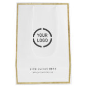 Moderne gouden grens, aangepast promotioneel merk  medium cadeauzakje (Achterkant)