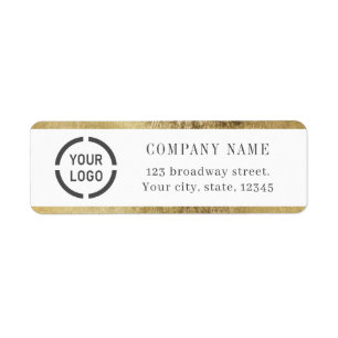 Moderne gouden grens logo retour address label