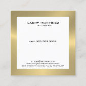 Moderne gouden grens op wit 2 vierkante visitekaartje (Achterkant)