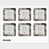 Moderne Gouden & Grijze Agaat Geode Edelsteen Kaar Vierkante Sticker (Vel)