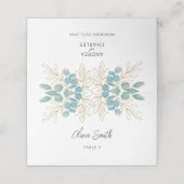 Moderne gouden groen bruiloft plaatskaartje (Buitenkant ongevouwen)