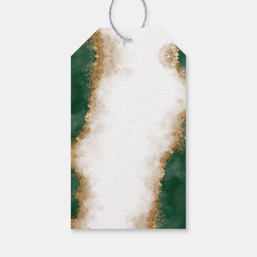 Moderne Gouden Groene Agaat Islamitische bruiloft Cadeaulabel (Achterkant)