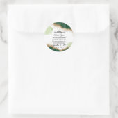 Moderne Gouden Groene Agaat Islamitische bruiloft Ronde Sticker (Tas)