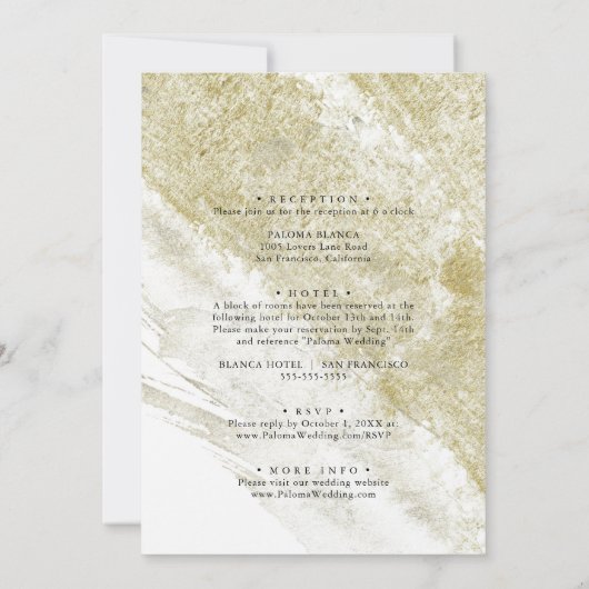 Moderne Gouden Groene Kalligrafie Voor & Achterbru Kaart (Achterkant)