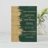 Moderne gouden groene penseelstreken Abstract schi (Staand voorkant)