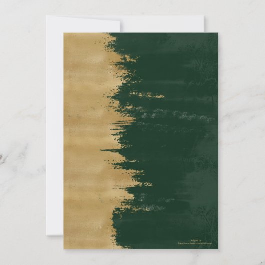 Moderne gouden groene penseelstreken Abstract schi (Achterkant)