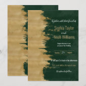 Moderne gouden groene penseelstreken Abstract schi (Voorkant / Achterkant)