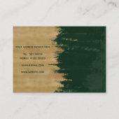 Moderne gouden groene penseelstreken Abstract schi Visitekaartje (Achterkant)