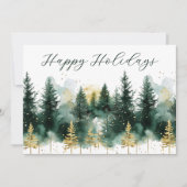 Moderne gouden groene zakelijke kerstkaart (Voorkant)