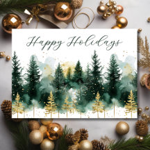 Moderne gouden groene zakelijke kerstkaart 