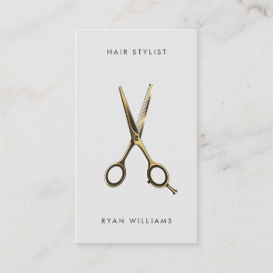 Moderne gouden haarstylist salon schaar minimalist visitekaartje