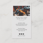 Moderne gouden haarstylist salon schaar minimalist visitekaartje (Achterkant)