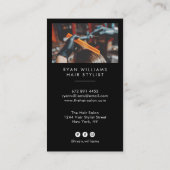 Moderne gouden haarstylist salon schaar minimalist visitekaartje (Achterkant)