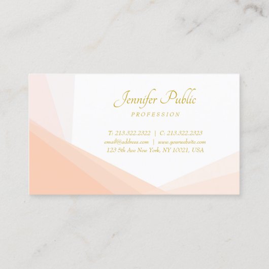 Moderne Gouden Hand Script Naam Professioneel Eleg Visitekaartje (Achterkant)