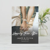 Moderne gouden handgeschreven foto Gelukkig tot he Save The Date (Staand voorkant)