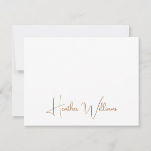 Moderne gouden handgeschreven script naam notitiekaartje