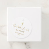 Moderne Gouden Handtekening Doop Christening Bedankjes Labels (In situ)