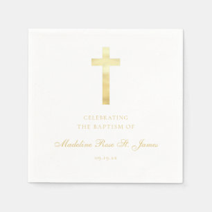 Moderne Gouden Handtekening Doop Christening Servet