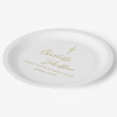 Moderne Gouden Handtekening Eerste Heilige Communi Papieren Bordje (Gekanteld)