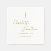 Moderne gouden handtekening script bevestiging servet (Voorkant)