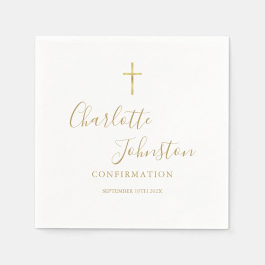 Moderne gouden handtekening script bevestiging servet (Voorkant)